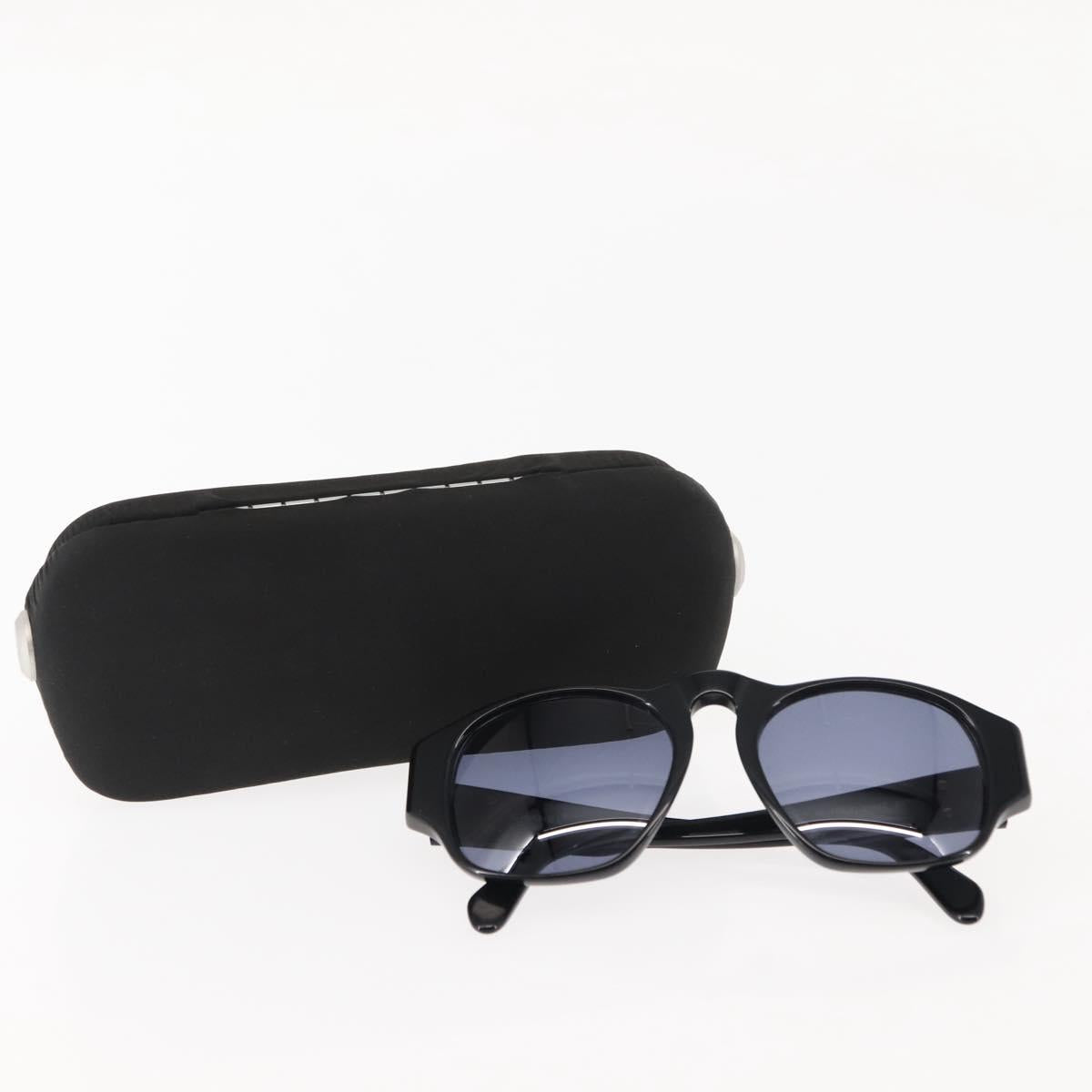 CHANEL Sunglasses Plastic Black CC Auth 146446