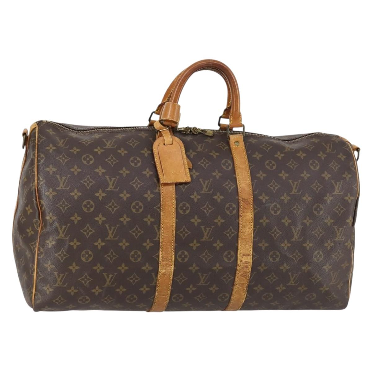 LOUIS VUITTON Monogram Keepall Bandouliere 55 Boston Bag M41414 LV Auth 146473
