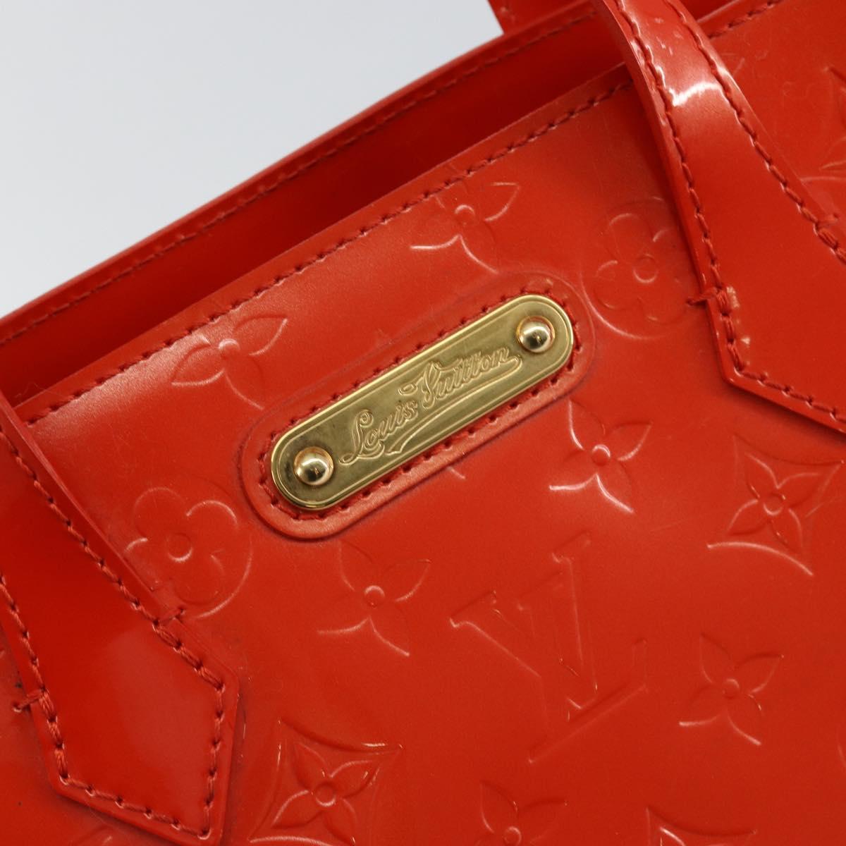 LOUIS VUITTON Vernis Bluebird Wilshire PM Bag Orenge Sunset M93644 Auth 146475