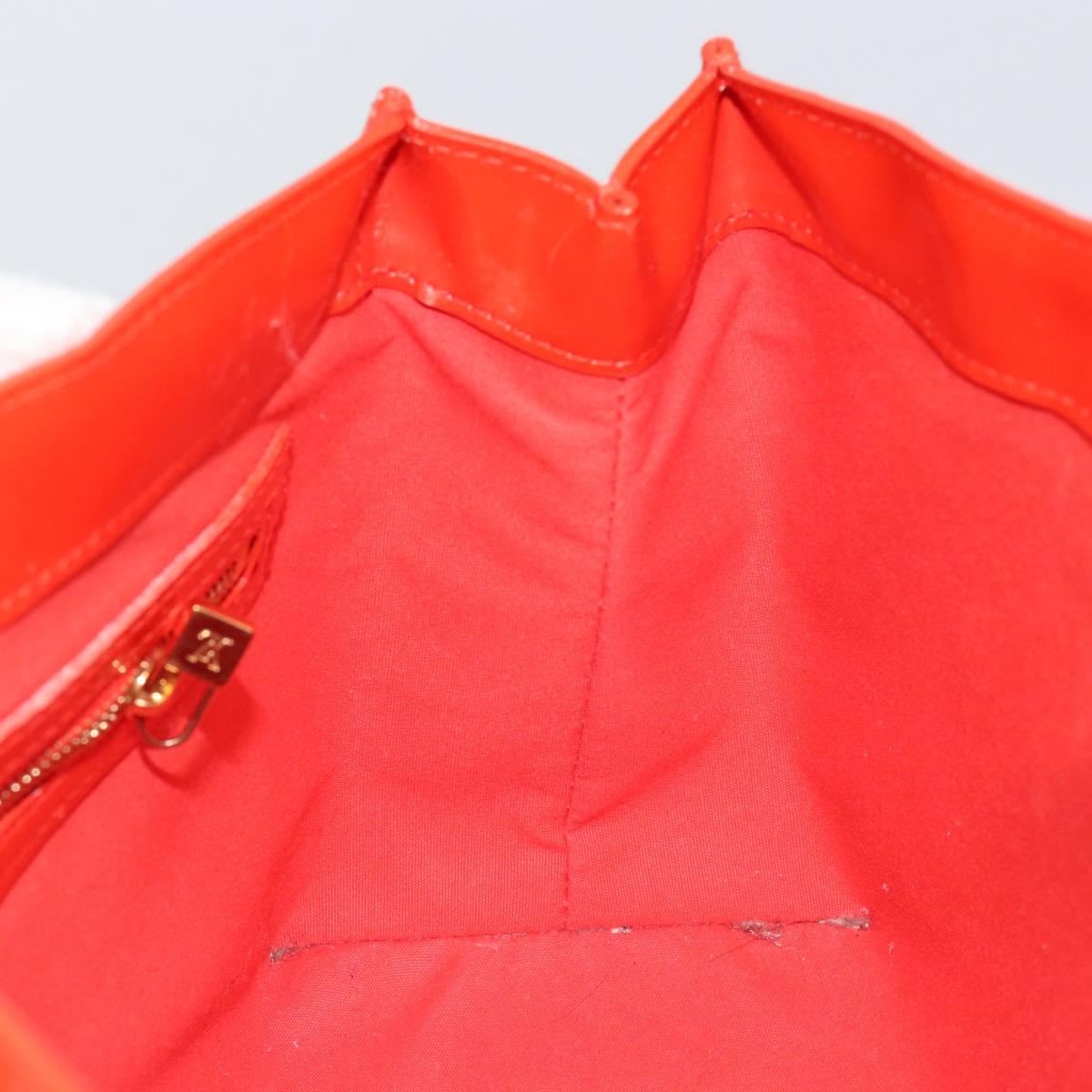 LOUIS VUITTON Vernis Bluebird Wilshire PM Bag Orenge Sunset M93644 Auth 146475