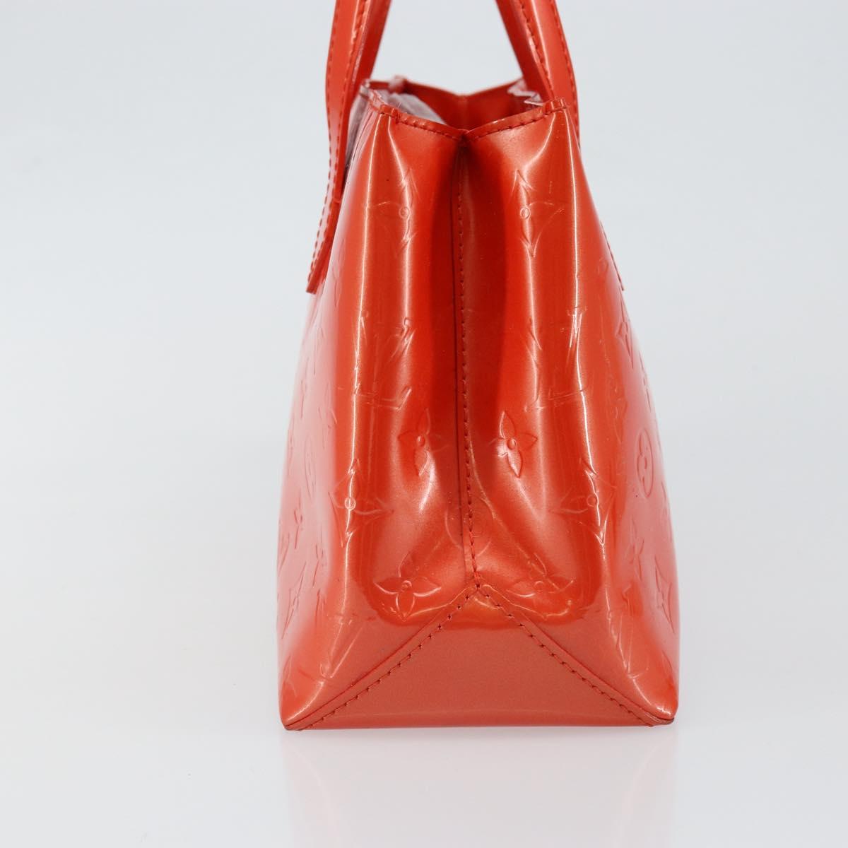 LOUIS VUITTON Vernis Bluebird Wilshire PM Bag Orenge Sunset M93644 Auth 146475