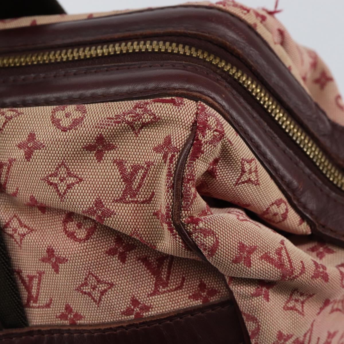 LOUIS VUITTON Monogram Mini Josephine GM Hand Bag Red M92213 LV Auth 146479