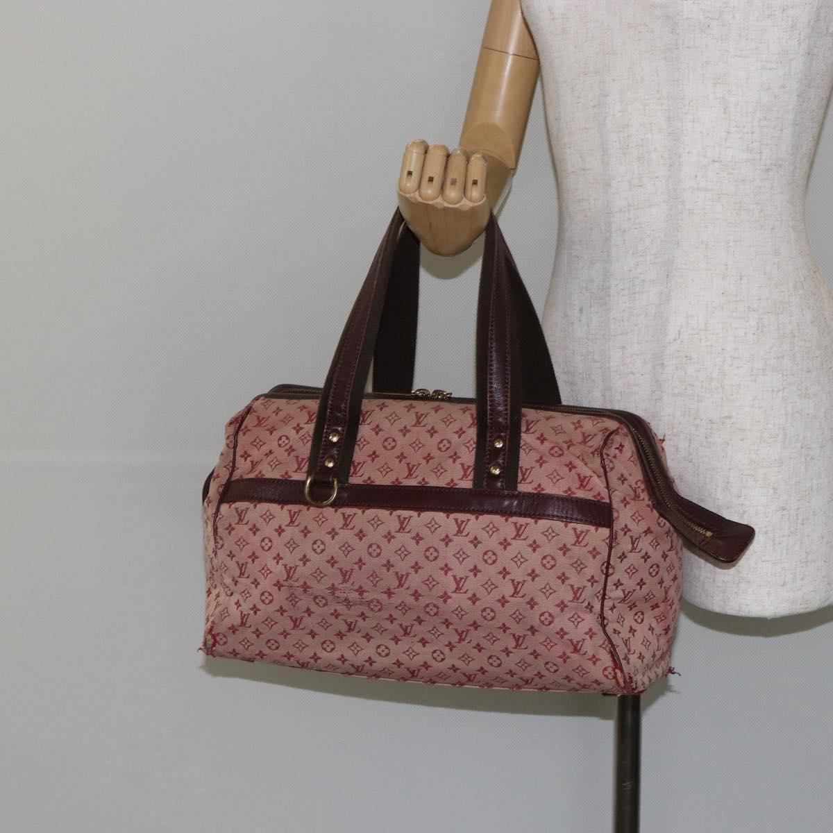 LOUIS VUITTON Monogram Mini Josephine GM Hand Bag Red M92213 LV Auth 146479