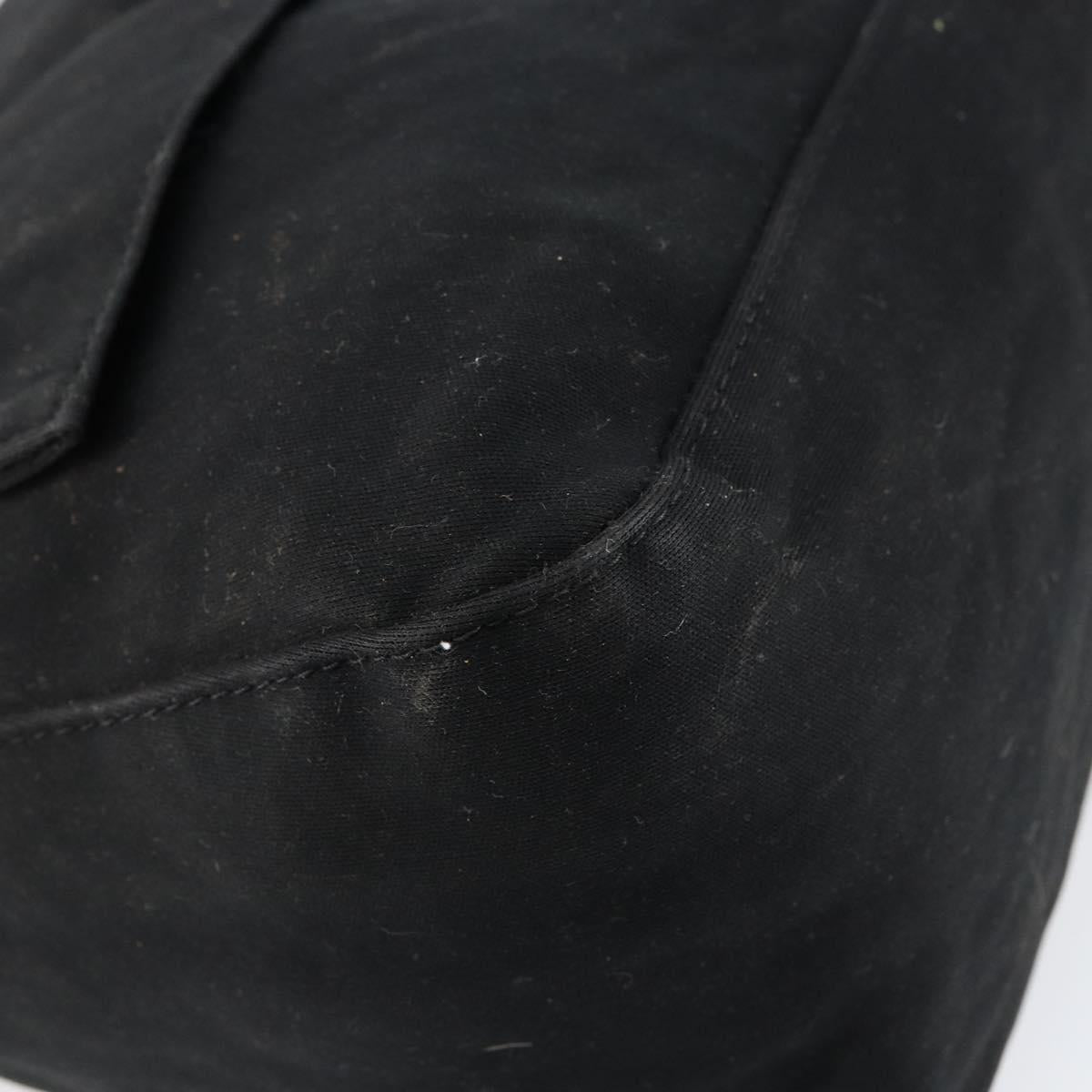 FENDI Mamma Baguette Shoulder Bag Nylon Black Silver Auth 146480