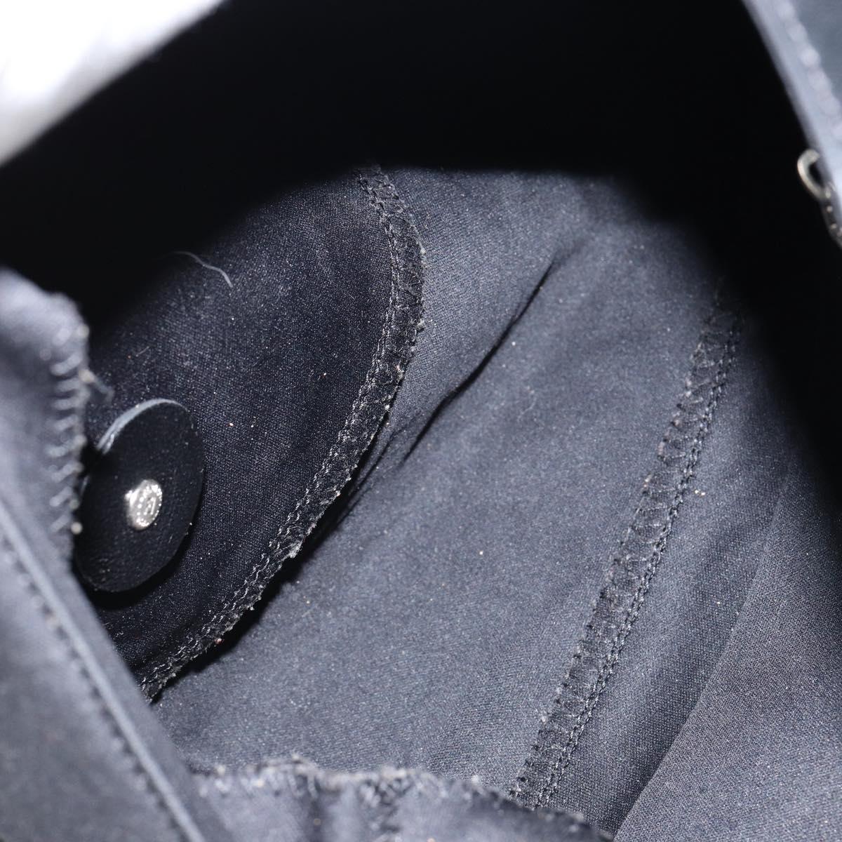 FENDI Mamma Baguette Shoulder Bag Nylon Black Silver Auth 146480