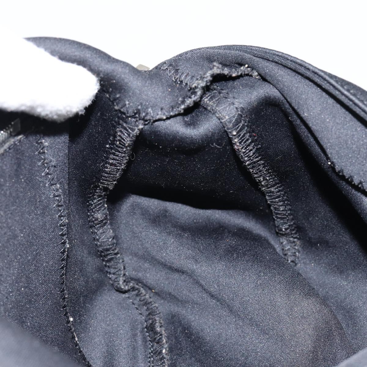 FENDI Mamma Baguette Shoulder Bag Nylon Black Silver Auth 146480