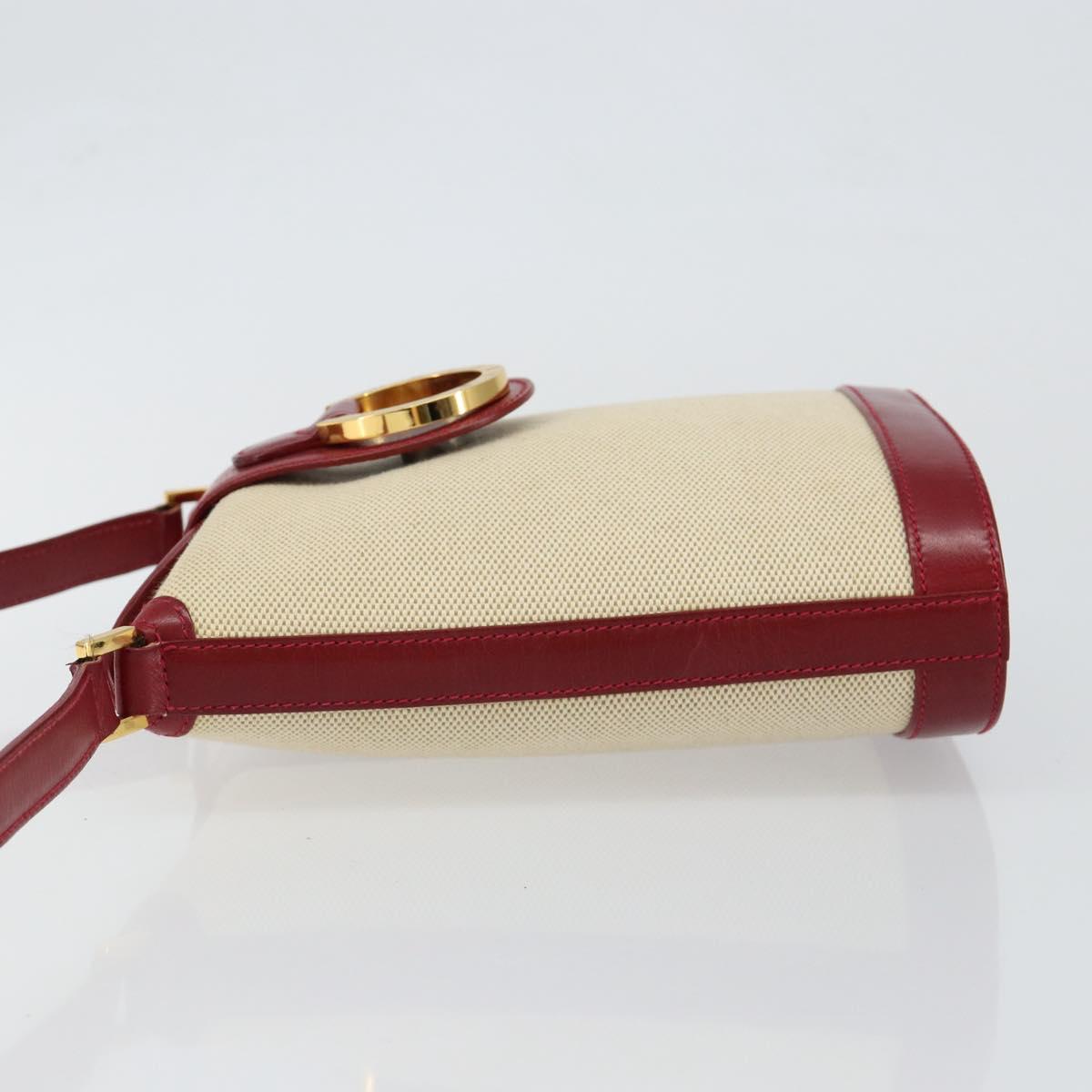 TIFFANY&Co. Shoulder Bag Canvas Beige Gold Auth 146483