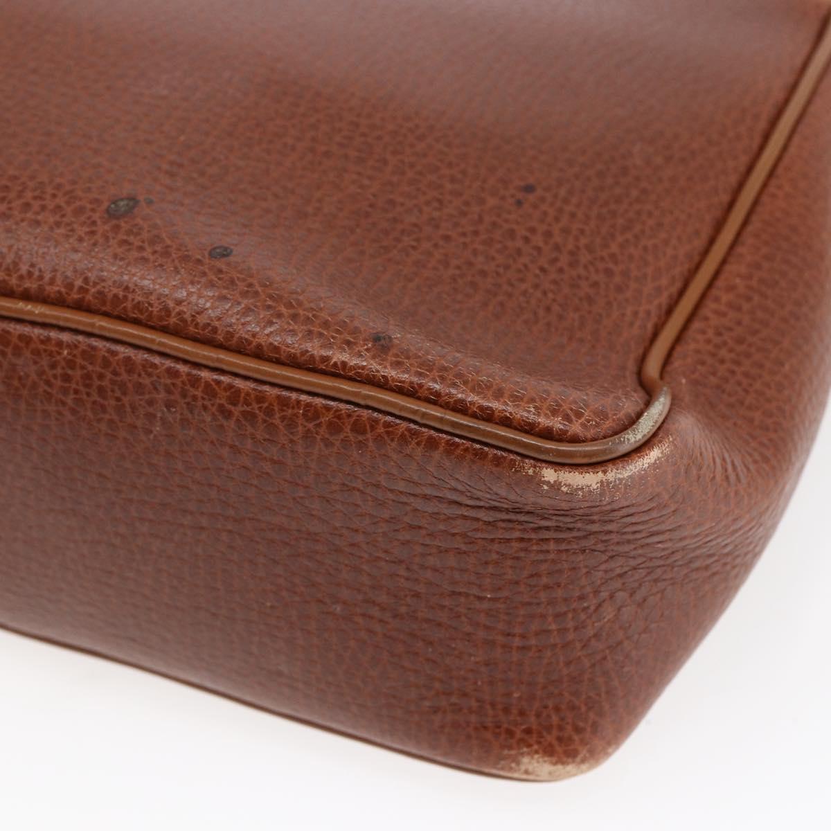 CELINE Shoulder Bag Leather Brown Auth 146484