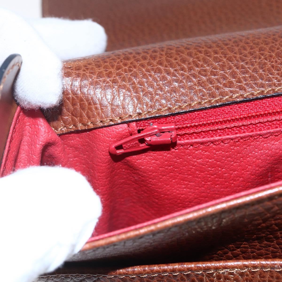 CELINE Shoulder Bag Leather Brown Auth 146484