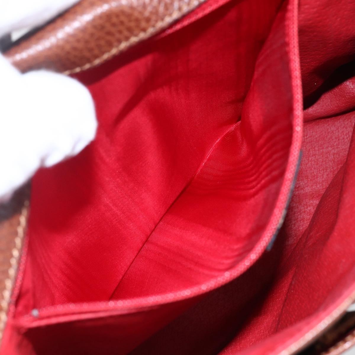 CELINE Shoulder Bag Leather Brown Auth 146484