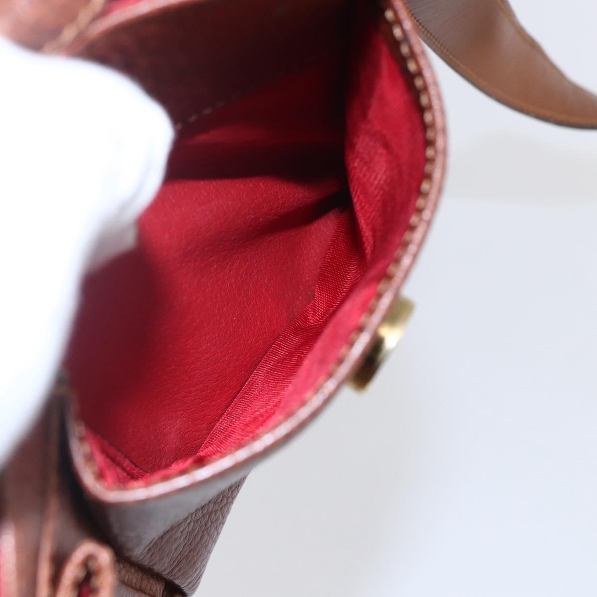 CELINE Shoulder Bag Leather Brown Auth 146484