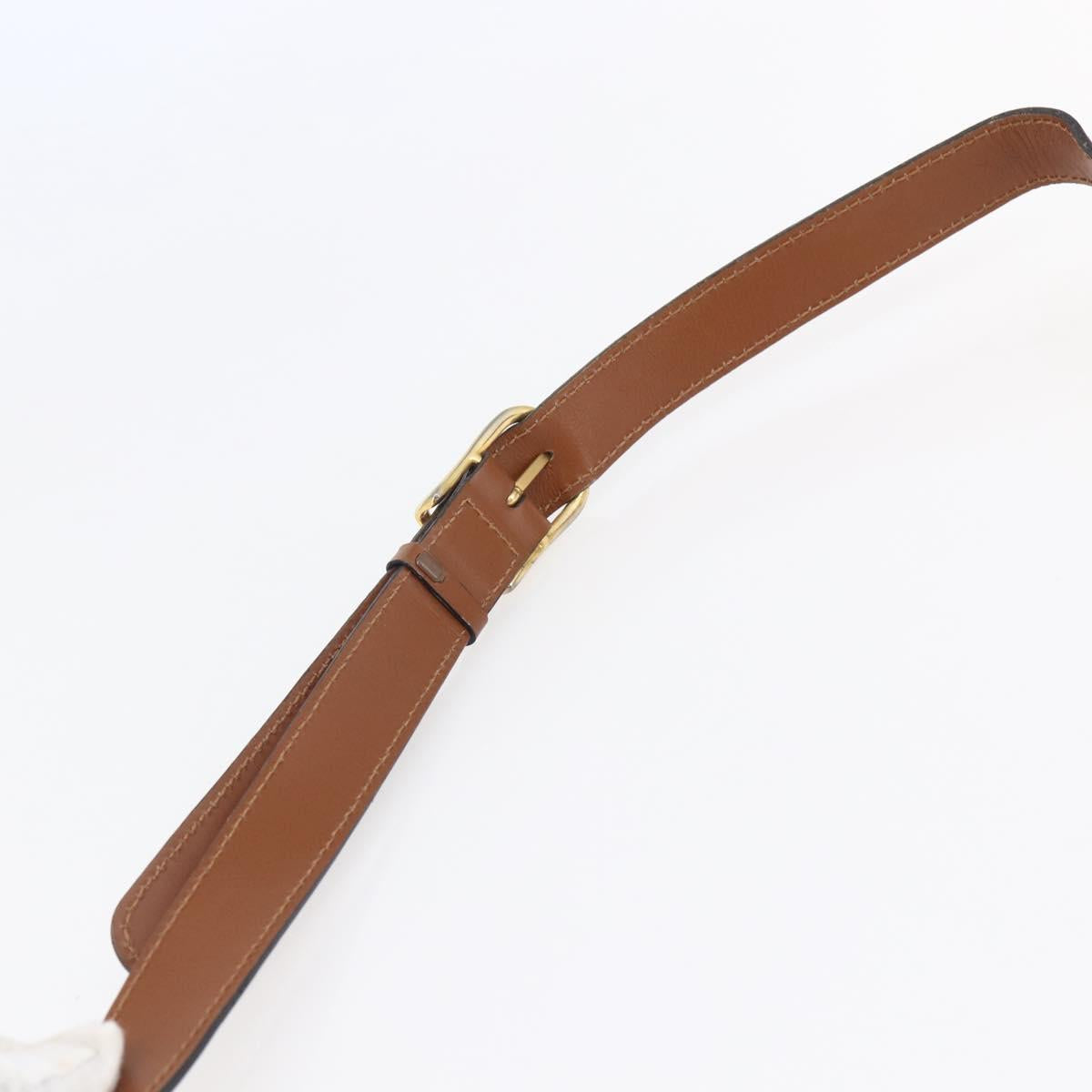 CELINE Shoulder Bag Leather Brown Auth 146484