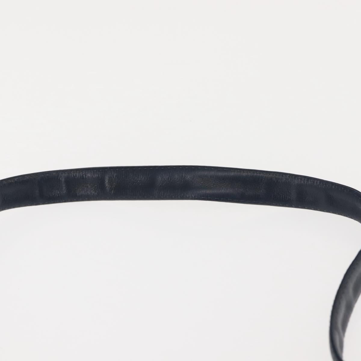 Christian Dior Trotter Canvas Shoulder Bag Navy Gold Auth 146485