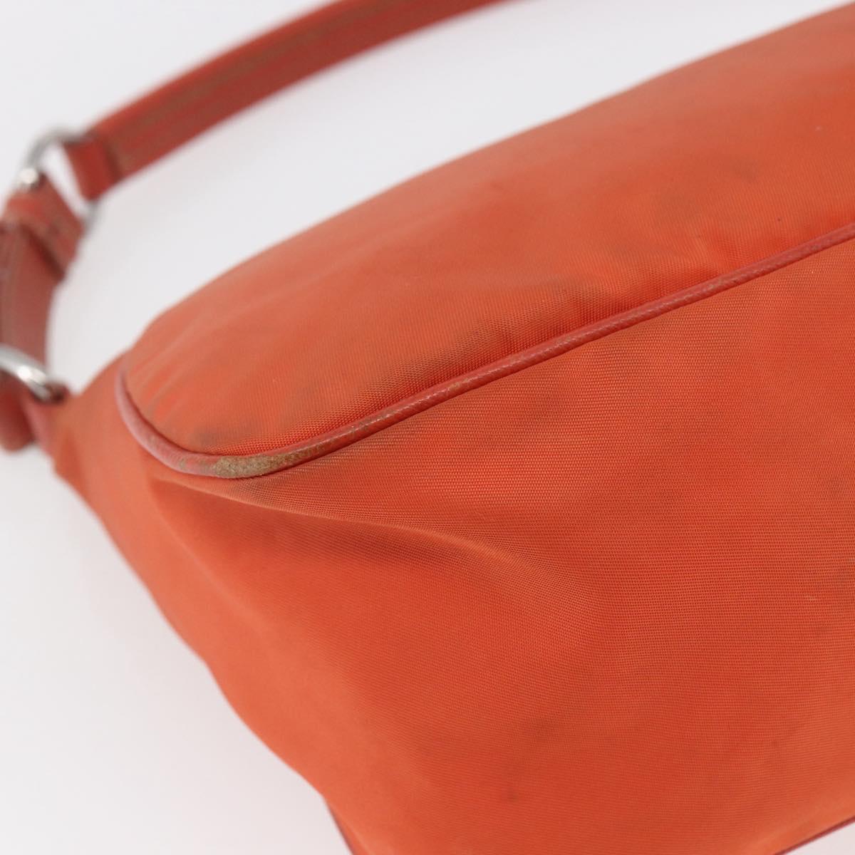 PRADA Shoulder Bag Nylon Orange Auth 146486