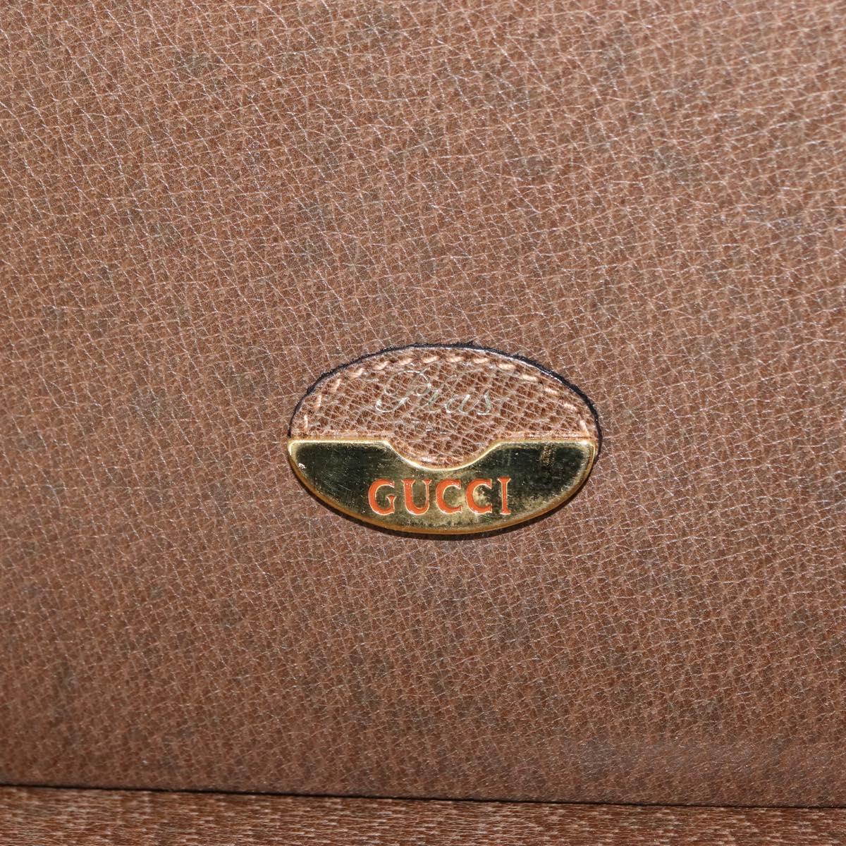GUCCI GG Plus Supreme Attache Case PVC Beige Gold Auth 146488