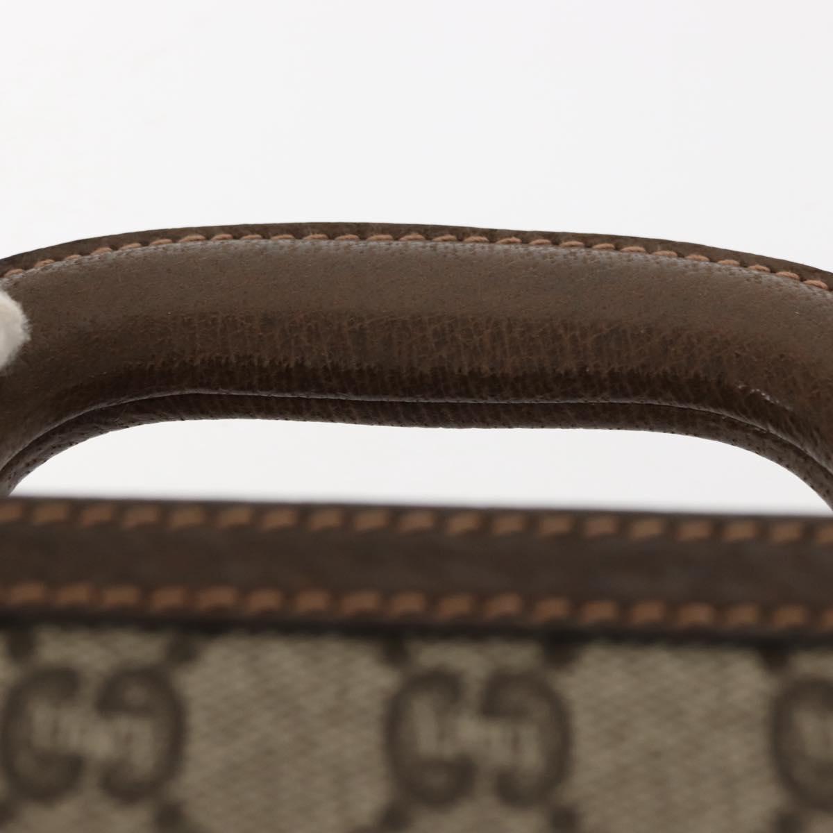 GUCCI GG Plus Supreme Attache Case PVC Beige Gold Auth 146488