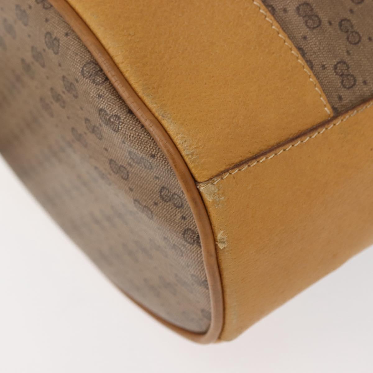 GUCCI Micro GG Supreme Shoulder Bag PVC Beige Gold 001 084 0850 Auth 146489