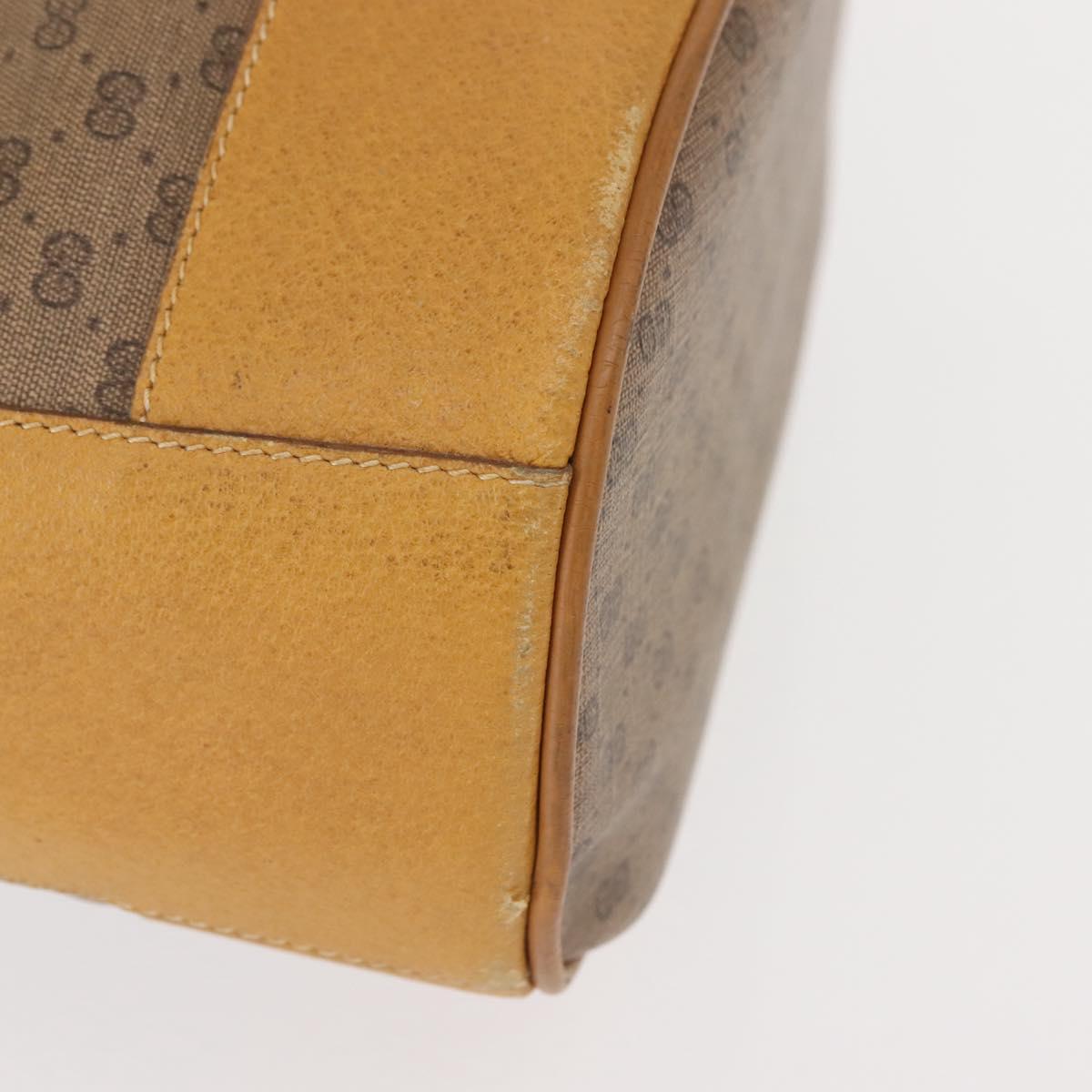 GUCCI Micro GG Supreme Shoulder Bag PVC Beige Gold 001 084 0850 Auth 146489