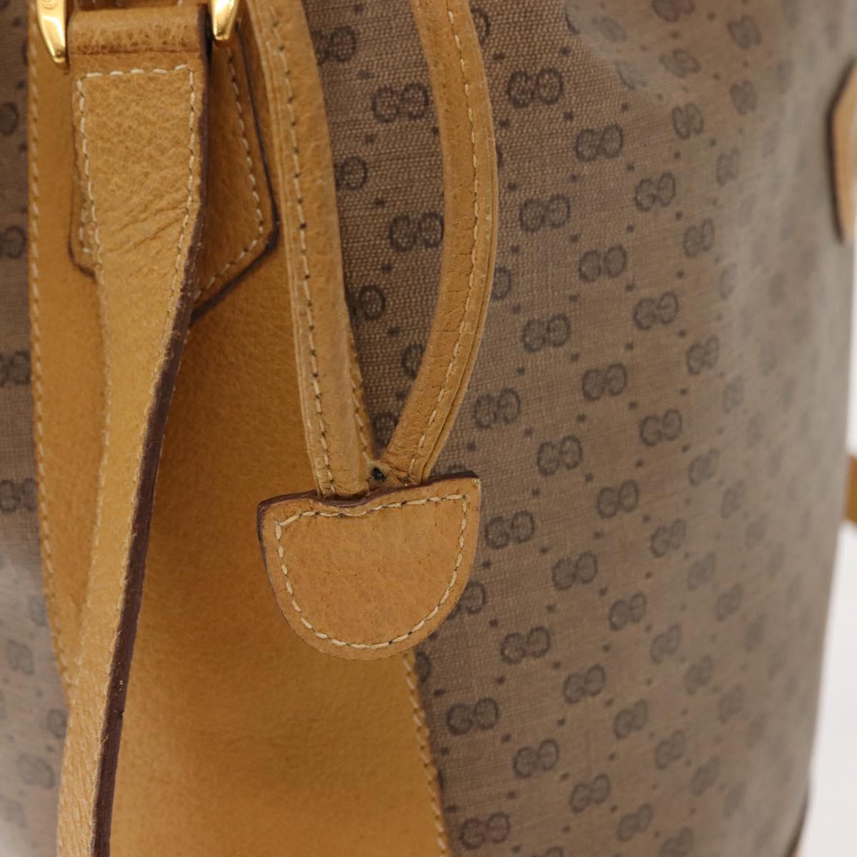 GUCCI Micro GG Supreme Shoulder Bag PVC Beige Gold 001 084 0850 Auth 146489