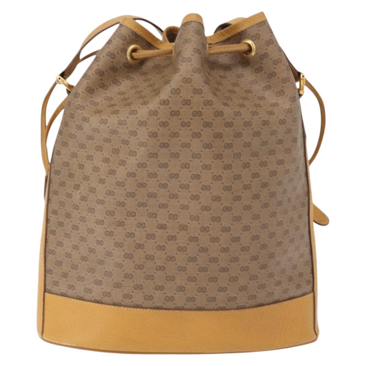 GUCCI Micro GG Supreme Shoulder Bag PVC Beige Gold 001 084 0850 Auth 146489
