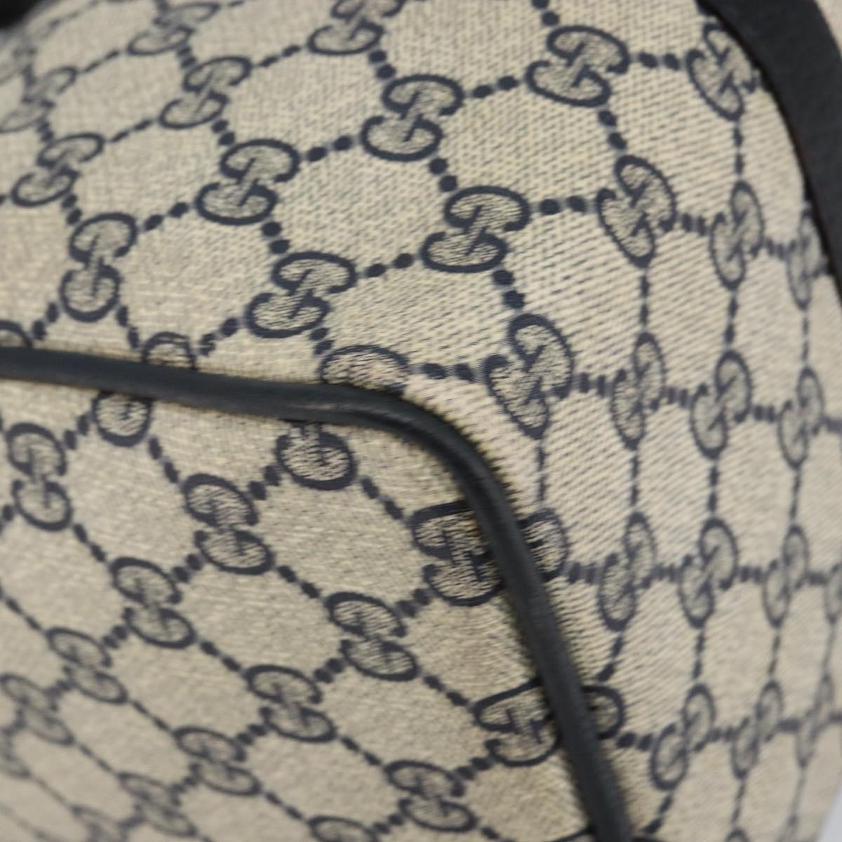 GUCCI GG Supreme Sherry Line Boston Bag PVC Navy Gold 39 02 007 Auth 146490