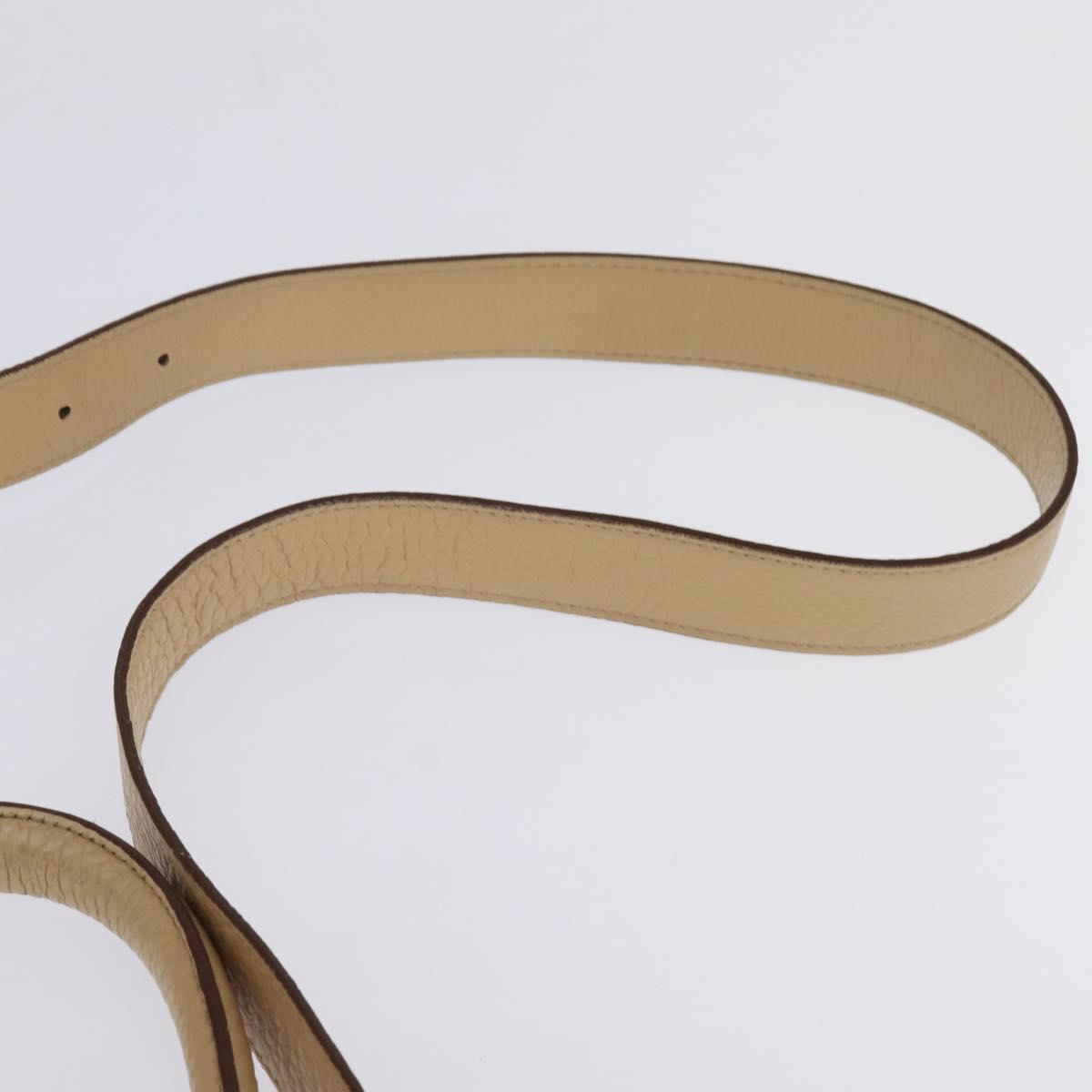 Salvatore Ferragamo Gancini Sofia Hand Bag Leather 2way Beige Silver Auth 146492