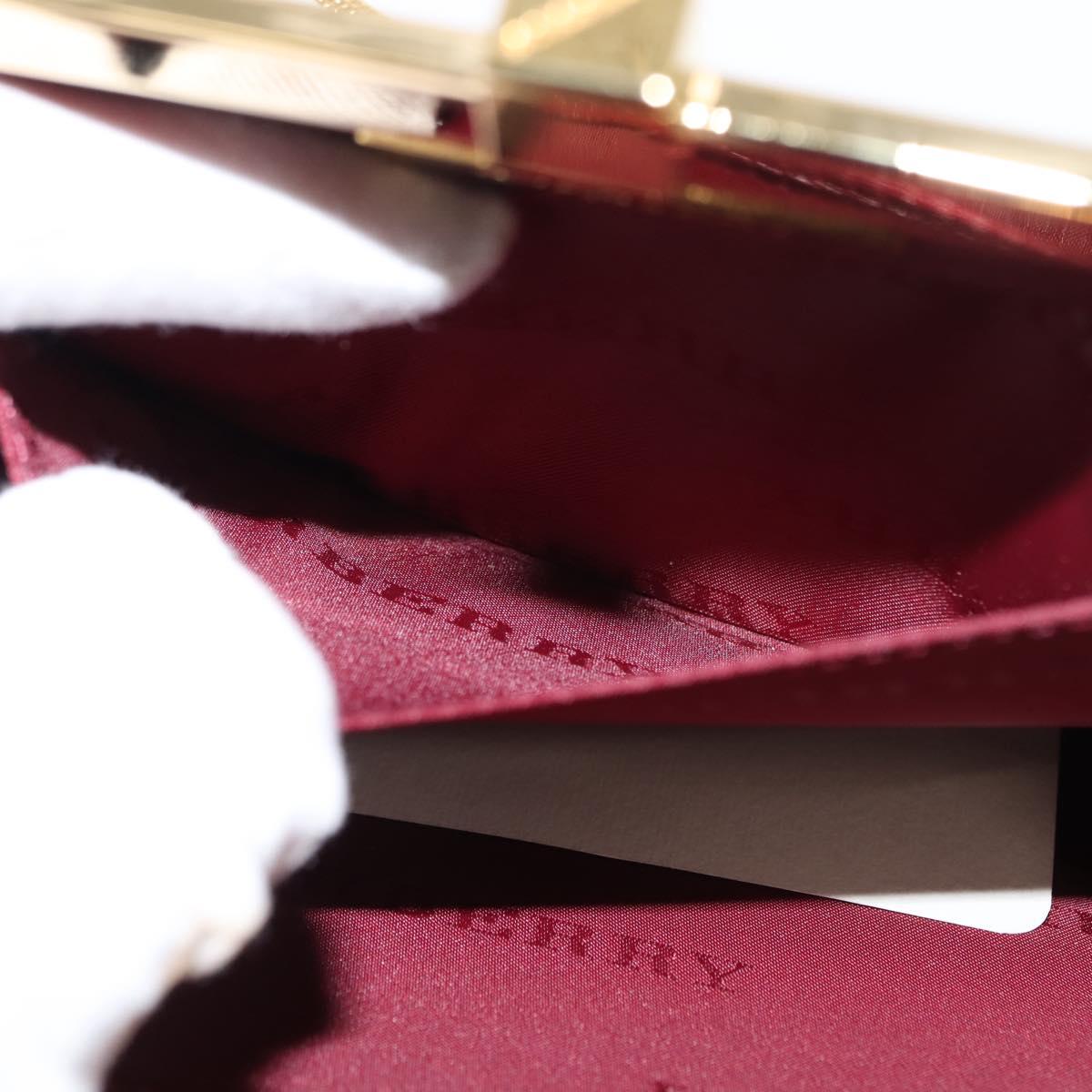 BURBERRY Chain Hand Bag Leather Bordeaux Gold Auth 146495