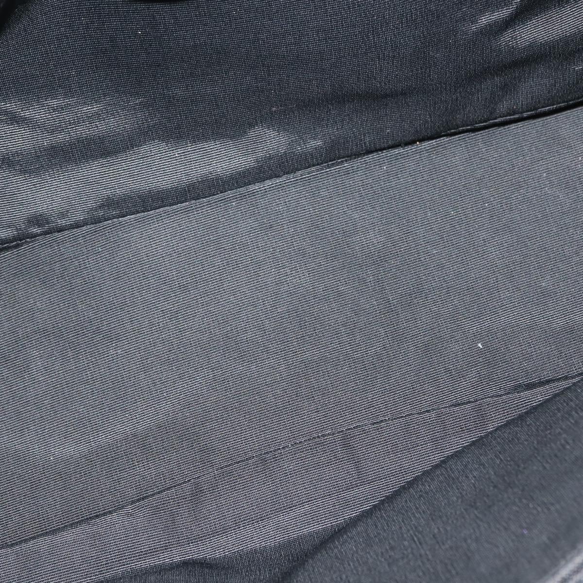 CHANEL Choco Bar Tote Bag Canvas Black Silver CC Auth 146496