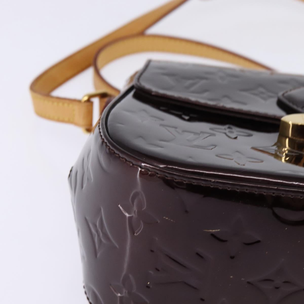 LOUIS VUITTON Vernis Bell Flower GM Shoulder Bag Amarante M91707 LV Auth 146504