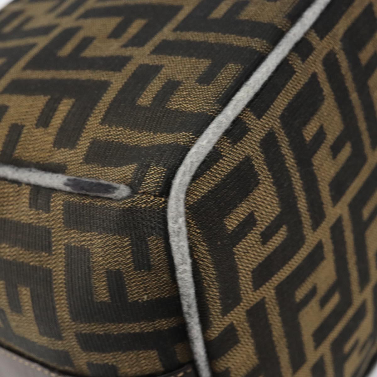 FENDI Zucca Canvas Vanity Hand Bag Black Brown Auth 146506
