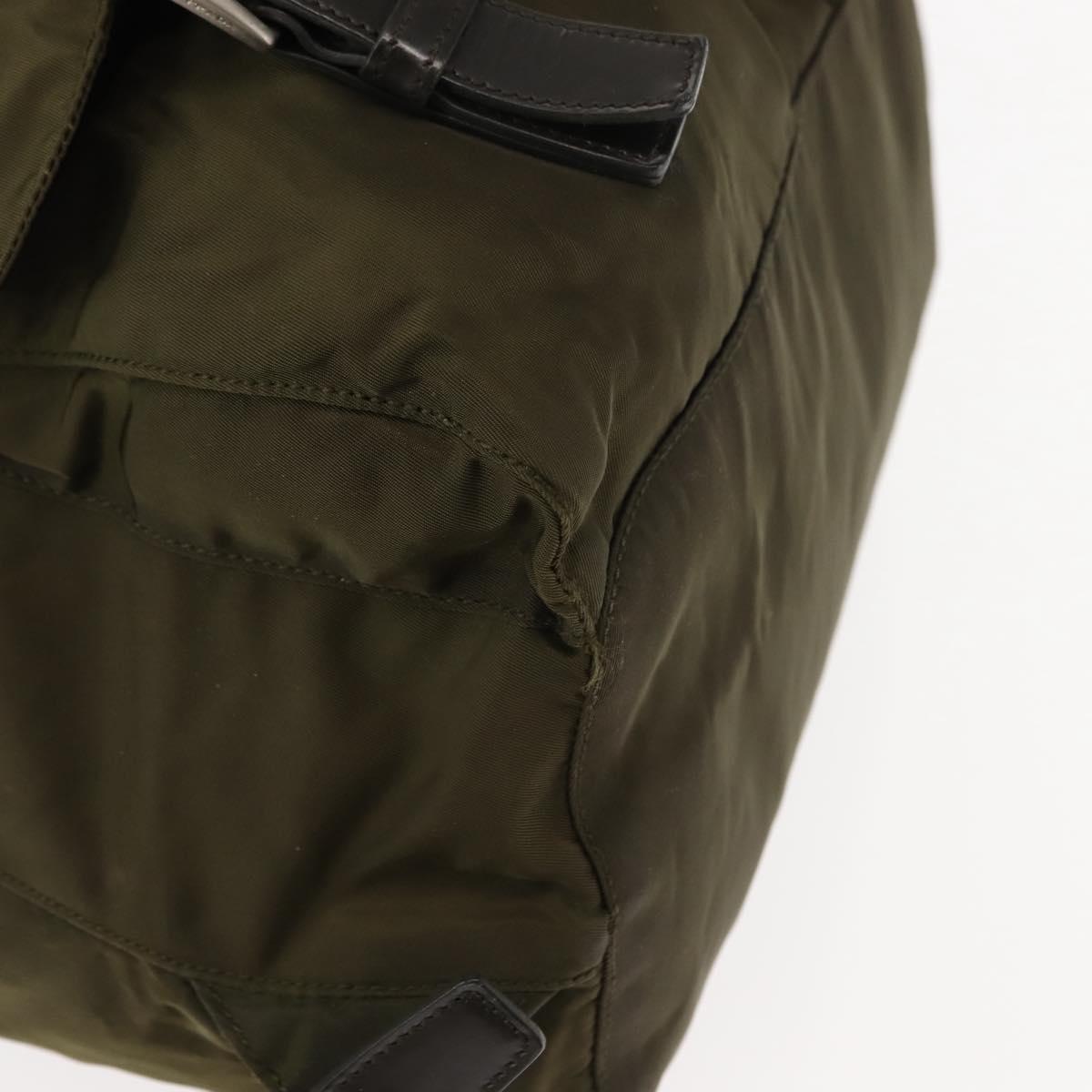PRADA Backpack Nylon Khaki Auth 146518