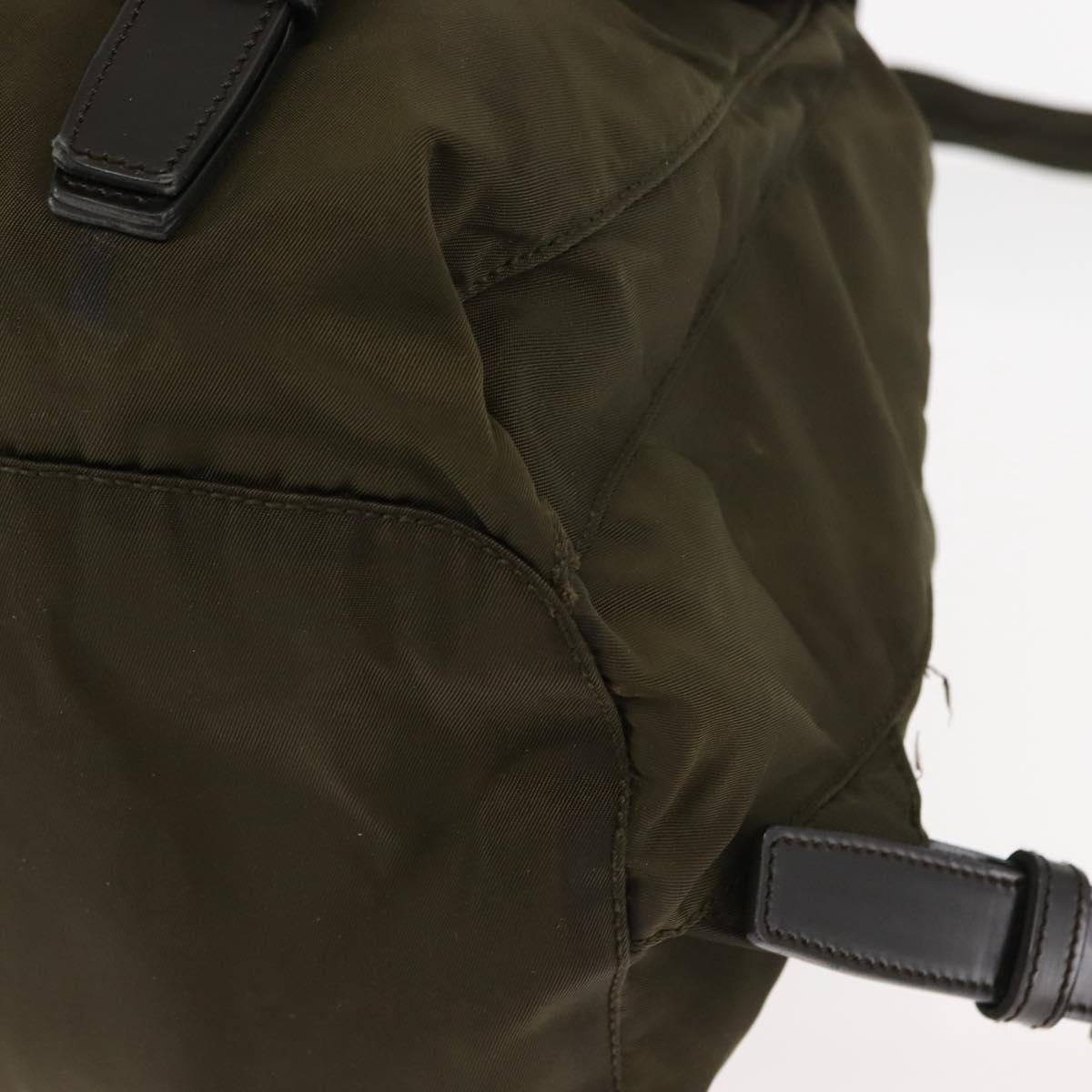 PRADA Backpack Nylon Khaki Auth 146518