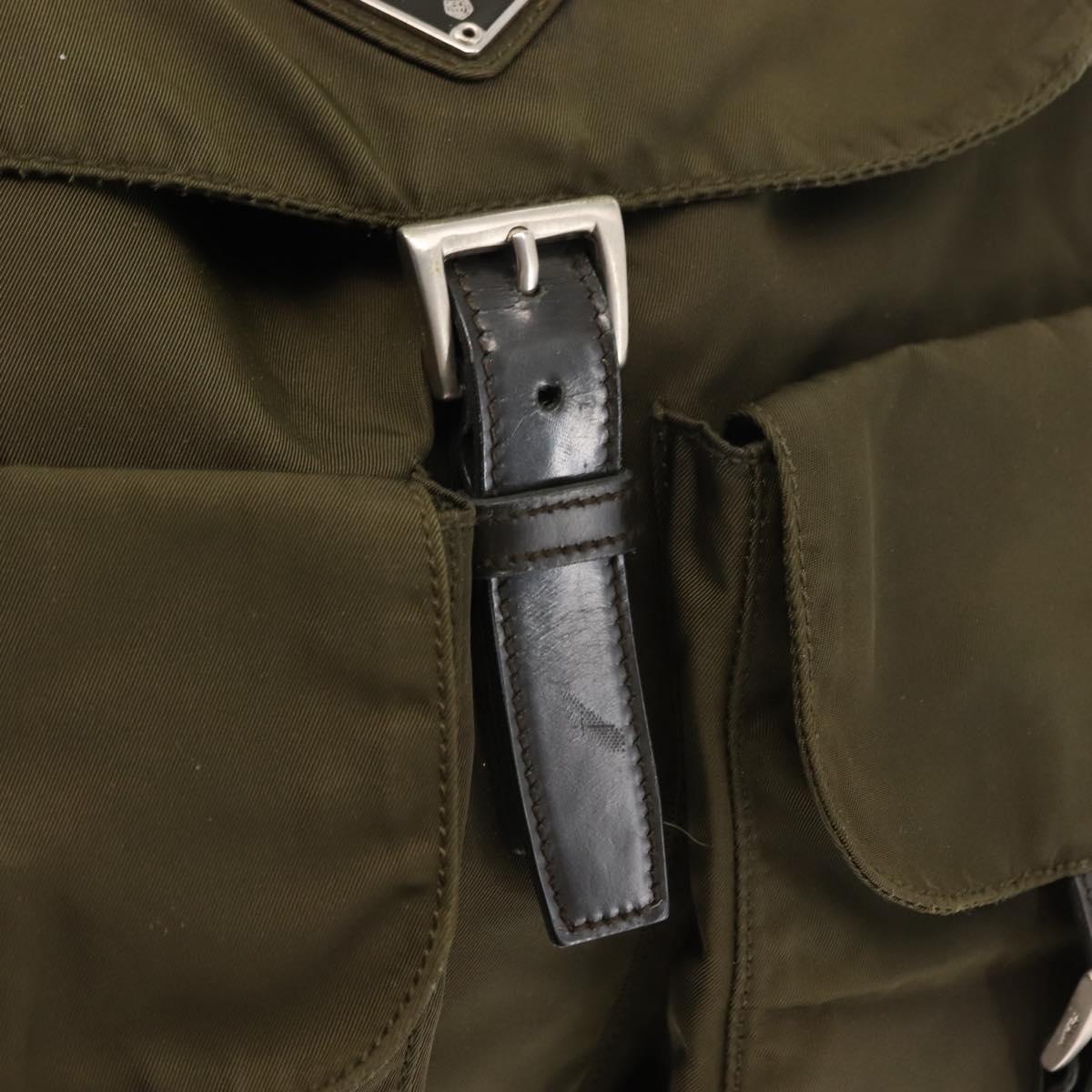 PRADA Backpack Nylon Khaki Auth 146518