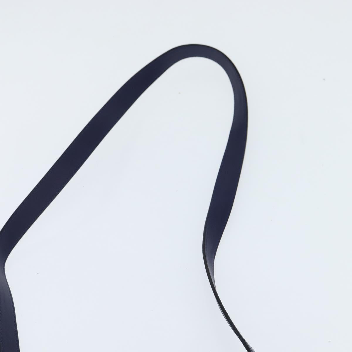 CELINE Circle Hand Bag Leather 2way Blue Gold Auth 146519