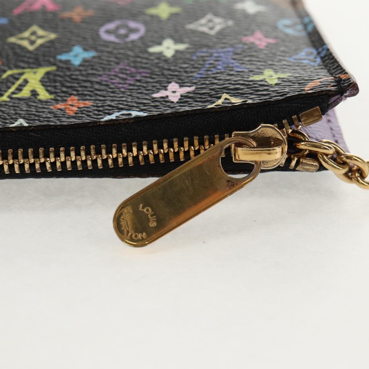 LOUIS VUITTON Multicolor Pochette Cles NM Coin Purse Black M60279 Auth 146522V