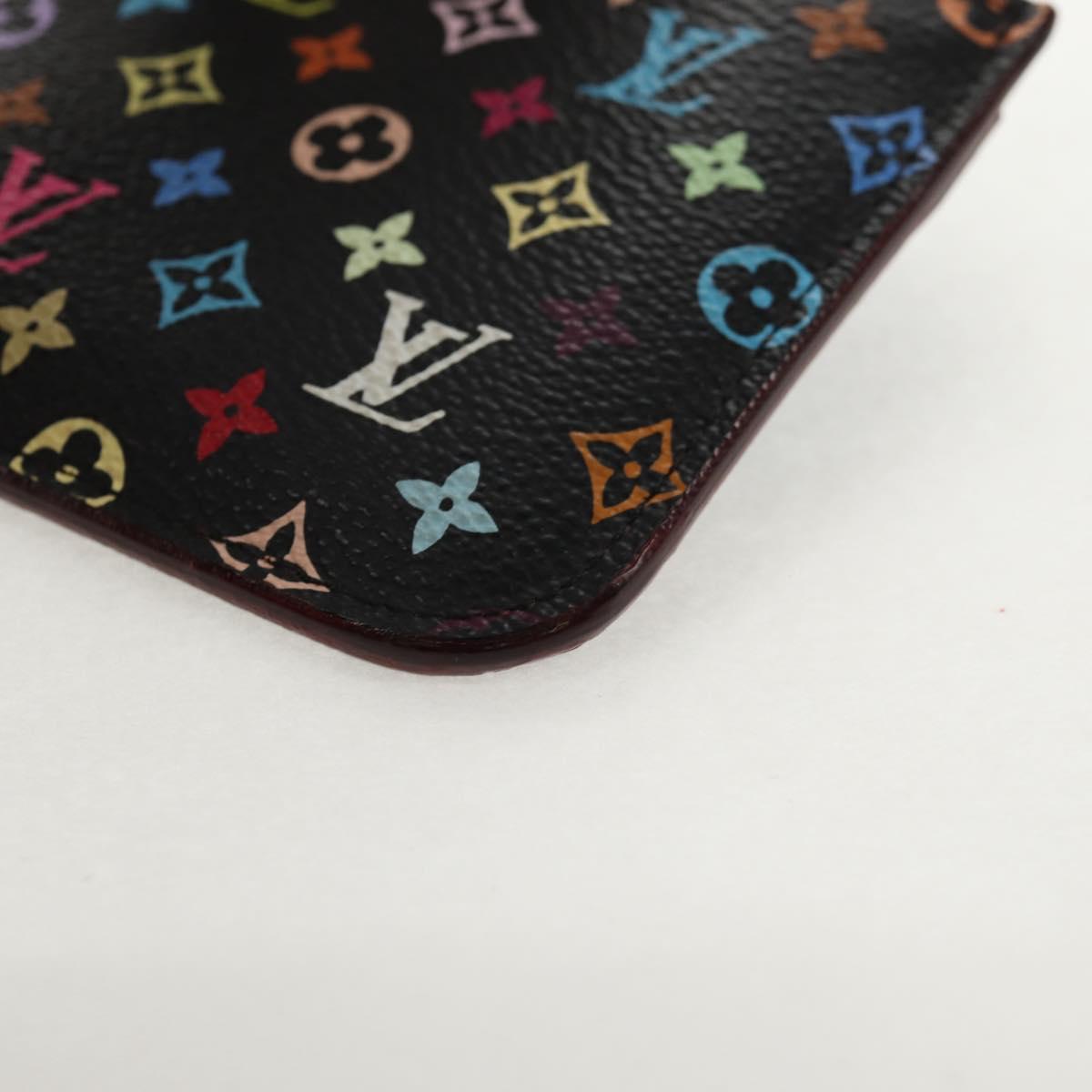 LOUIS VUITTON Multicolor Pochette Cles NM Coin Purse Black M60279 Auth 146522V