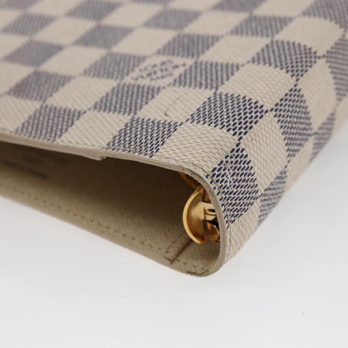 LOUIS VUITTON Damier Azur Agenda MM Day Planner Cover R20707 LV Auth 146523