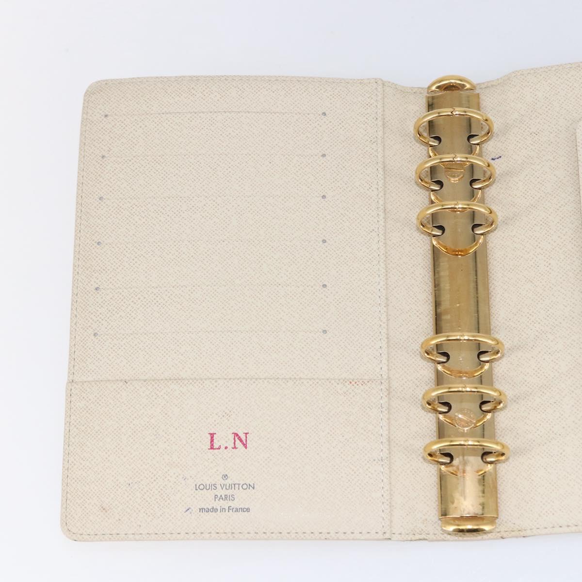 LOUIS VUITTON Damier Azur Agenda MM Day Planner Cover R20707 LV Auth 146523