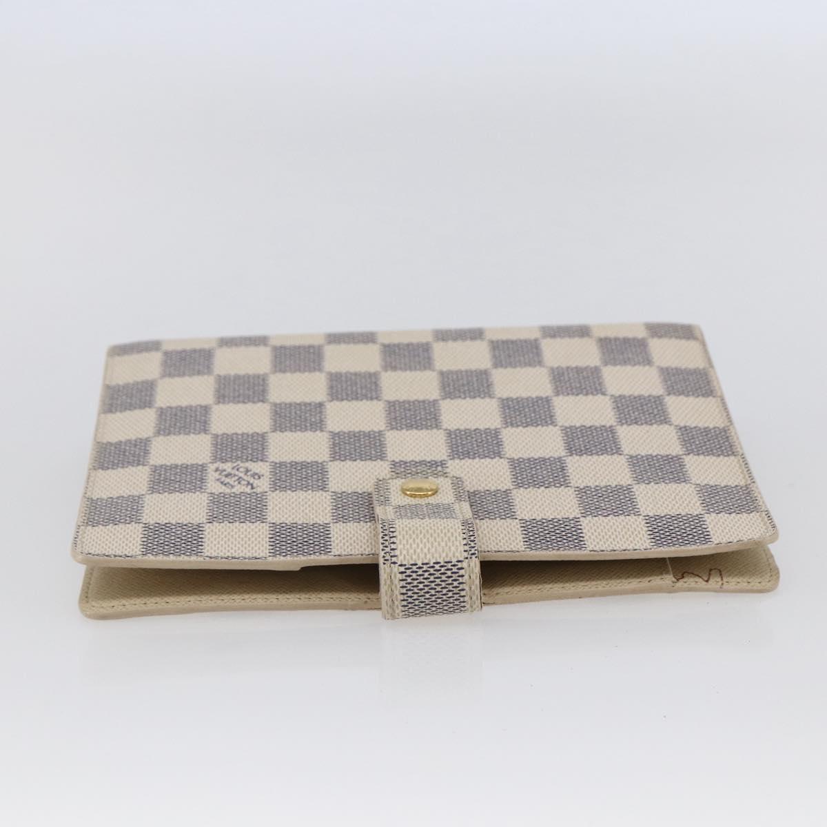 LOUIS VUITTON Damier Azur Agenda MM Day Planner Cover R20707 LV Auth 146523