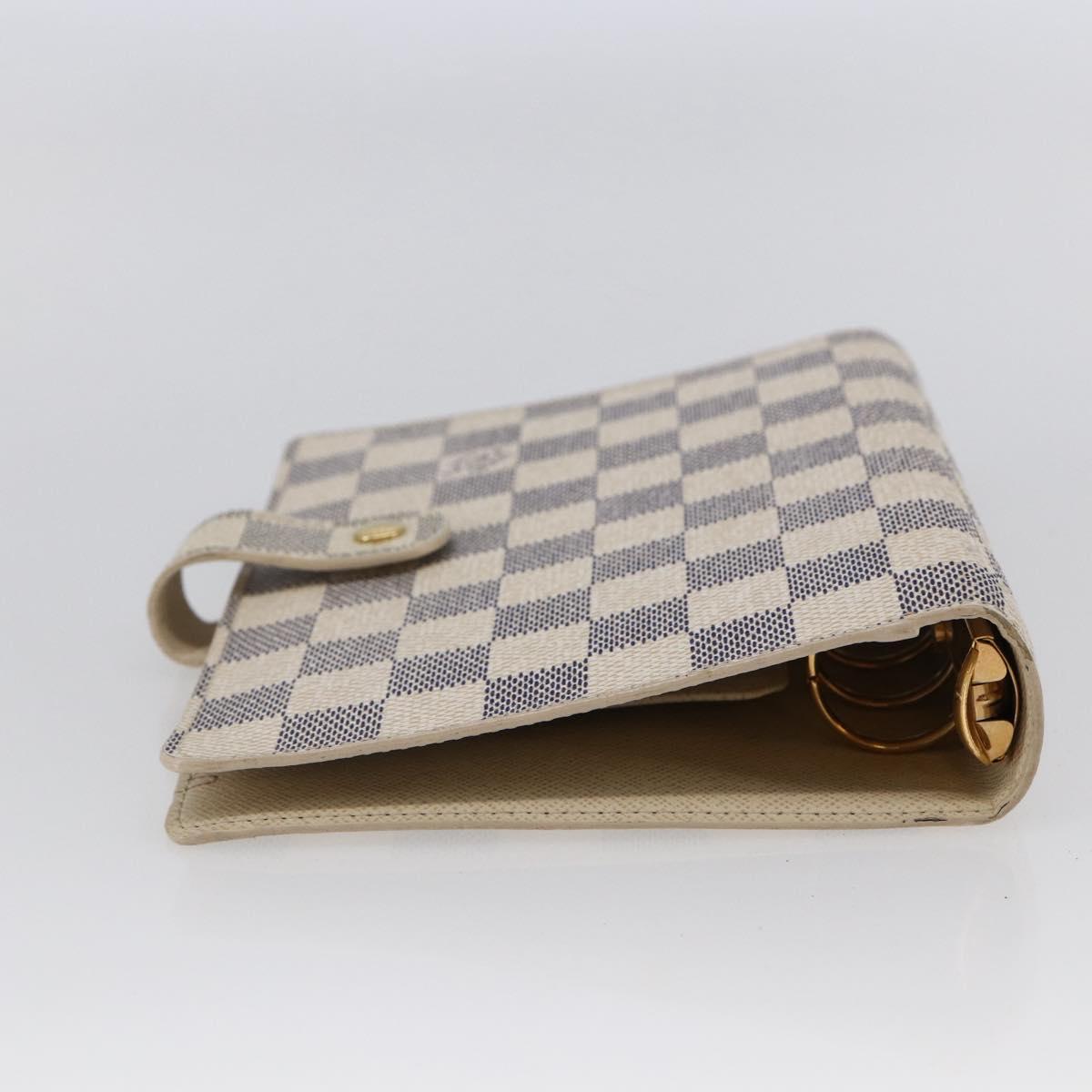 LOUIS VUITTON Damier Azur Agenda MM Day Planner Cover R20707 LV Auth 146523