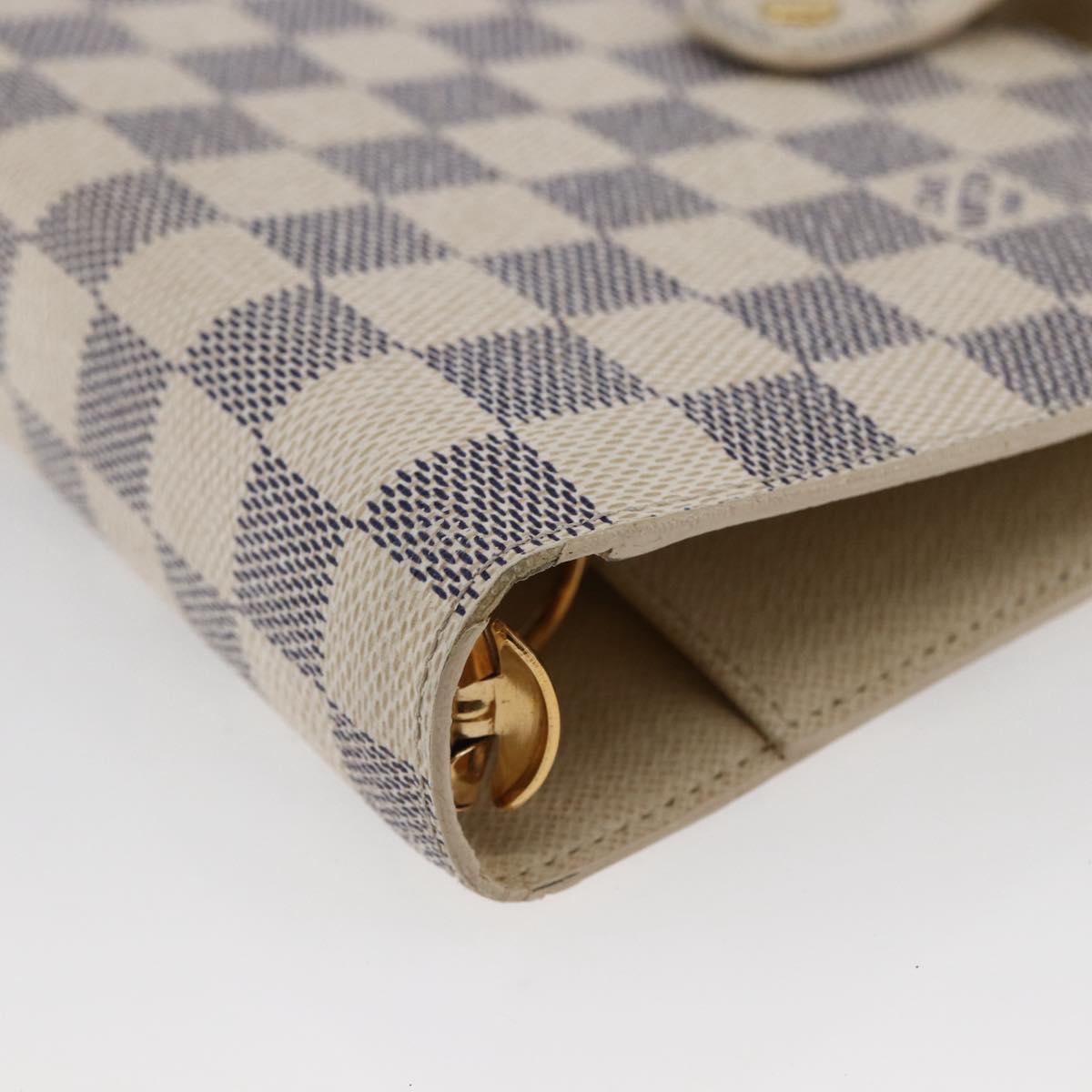 LOUIS VUITTON Damier Azur Agenda MM Day Planner Cover R20707 LV Auth 146523