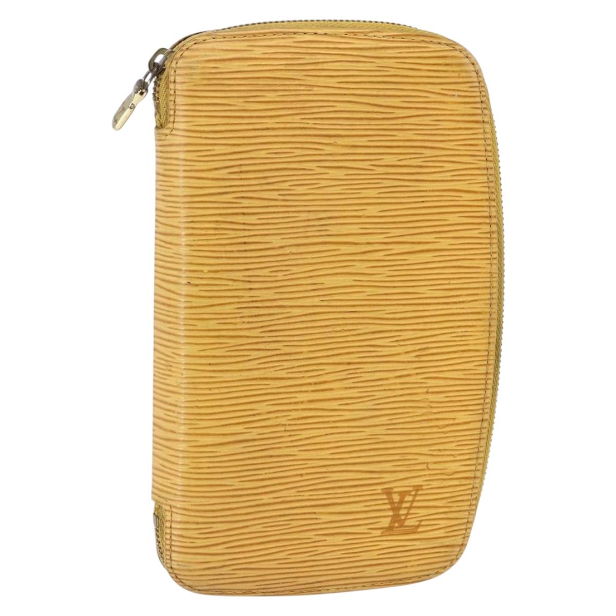 LOUIS VUITTON Epi Agenda Geot Travel Case Yellow M63879 LV Auth 146524