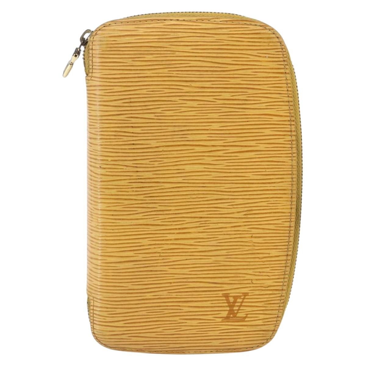 LOUIS VUITTON Epi Agenda Geot Travel Case Yellow M63879 LV Auth 146524