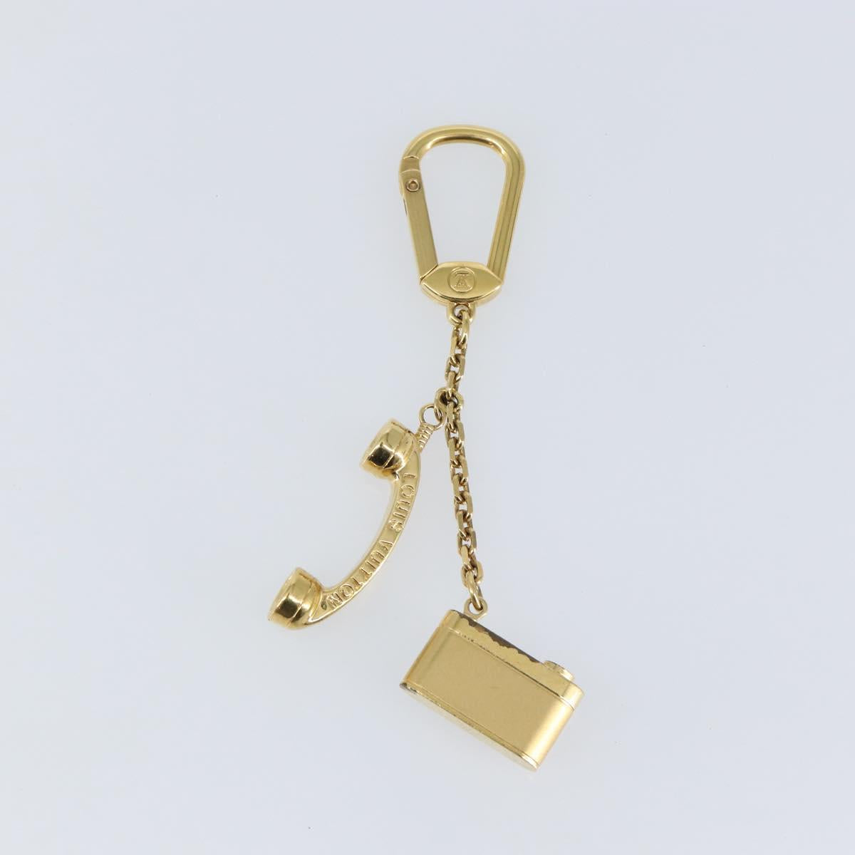 LOUIS VUITTON Porte Cles Hollywood Charm Gold M65382 LV Auth 146530
