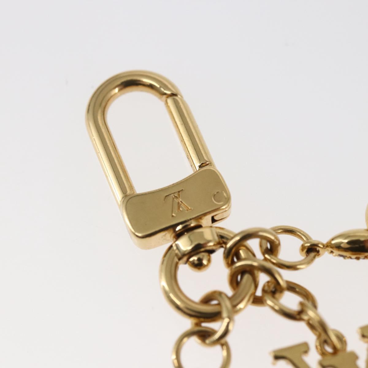 LOUIS VUITTON Micro Charm LV Iconic Key Holder metal Gold M01566 LV Auth 146531