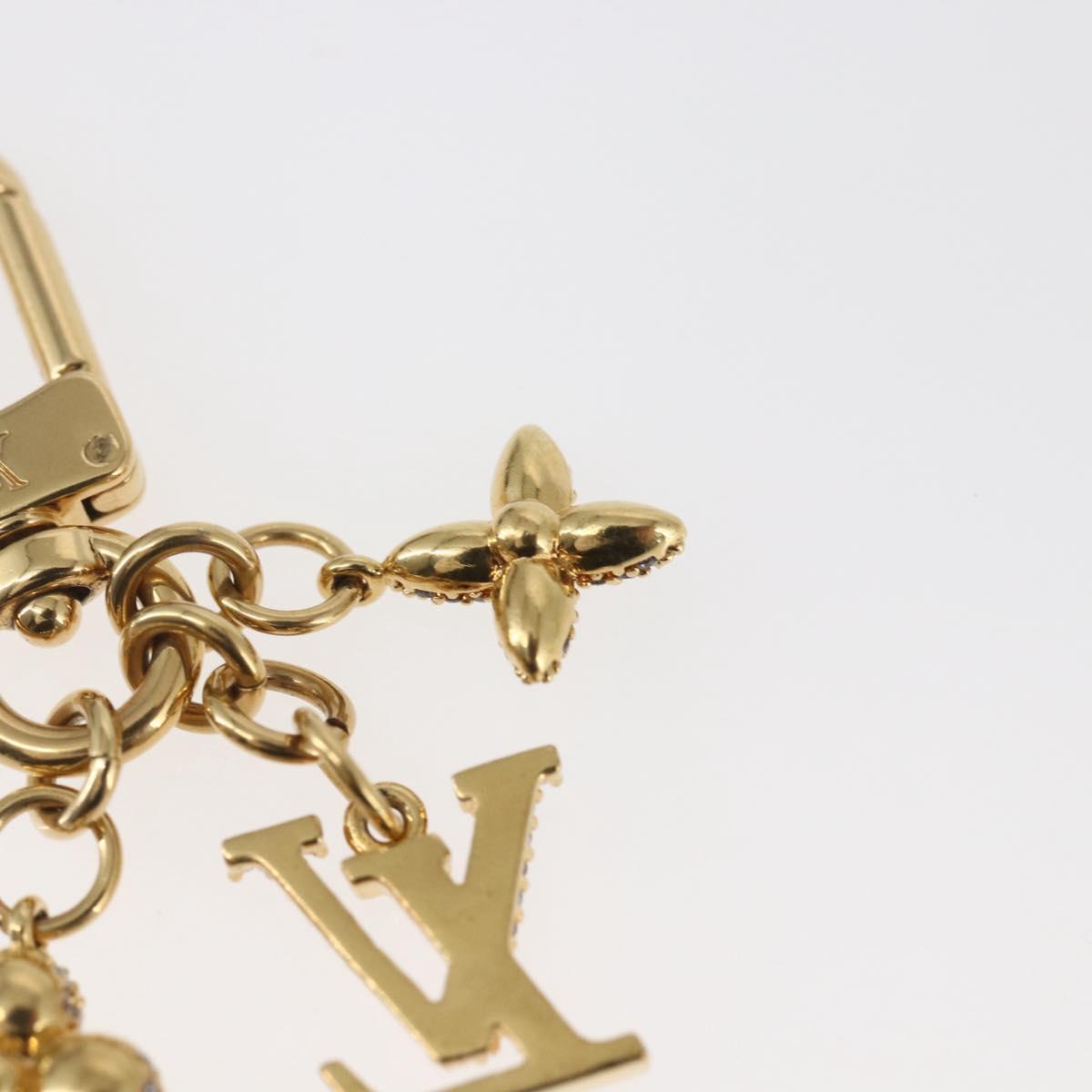 LOUIS VUITTON Micro Charm LV Iconic Key Holder metal Gold M01566 LV Auth 146531