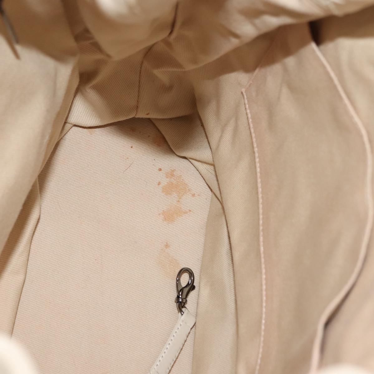 CHANEL Wild Stitch Chain Shoulder Bag Leather Ivory Silver CC Auth 146532