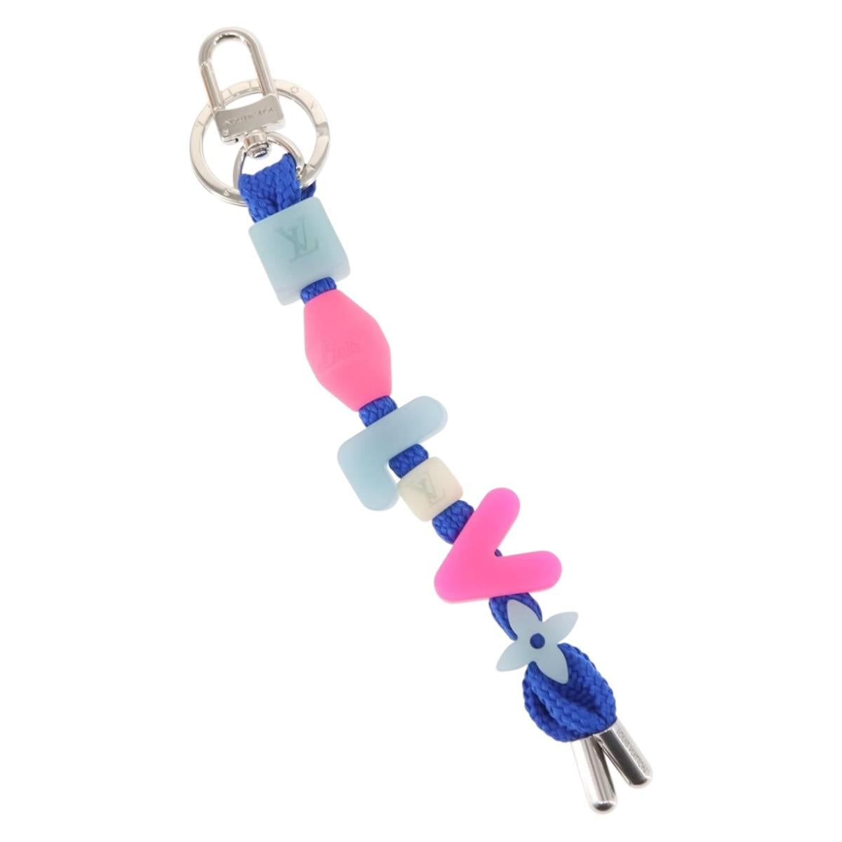 LOUIS VUITTON Porte Cles LV Play Key Holder rubber Blue Pink MP3458 Auth 146540