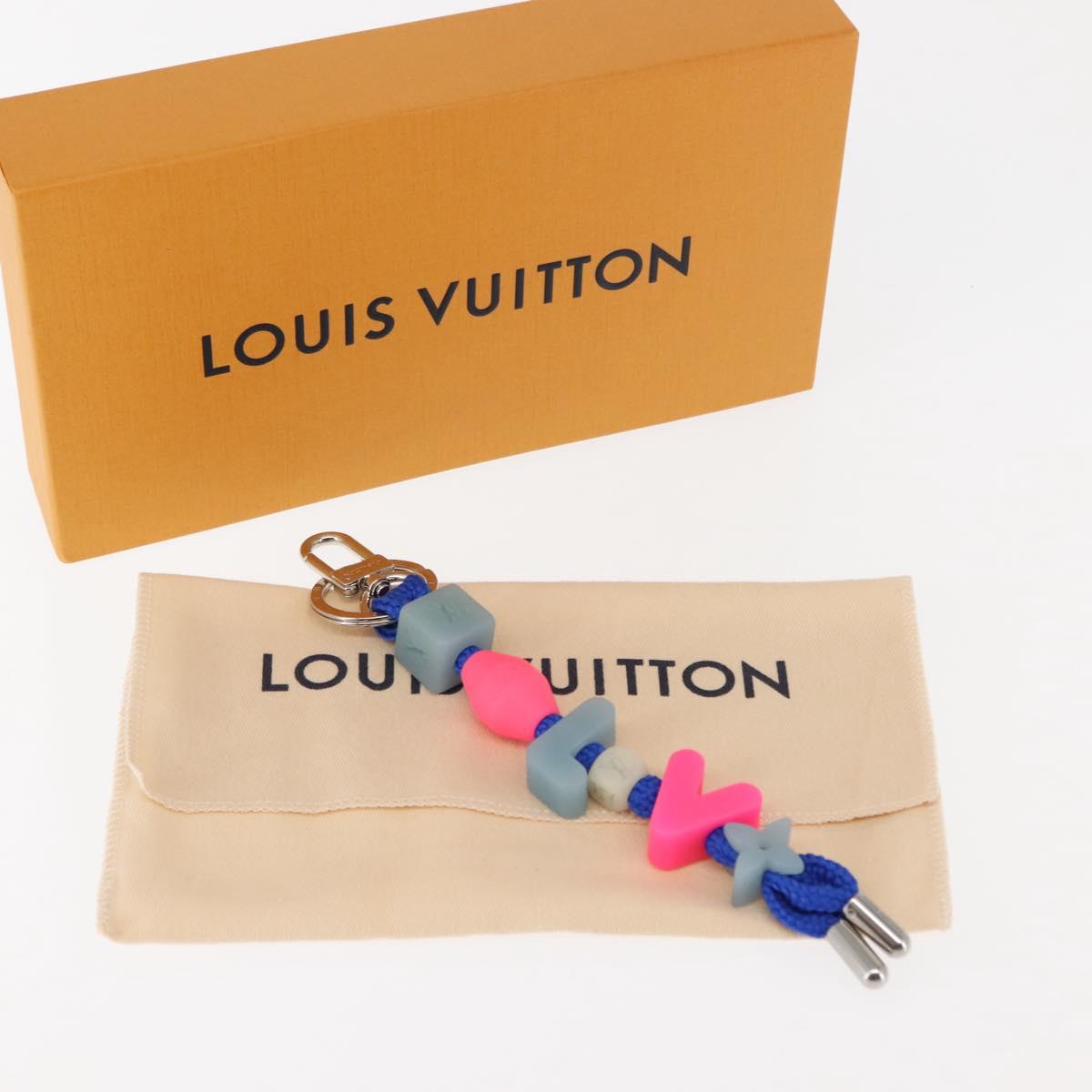 LOUIS VUITTON Porte Cles LV Play Key Holder rubber Blue Pink MP3458 Auth 146540