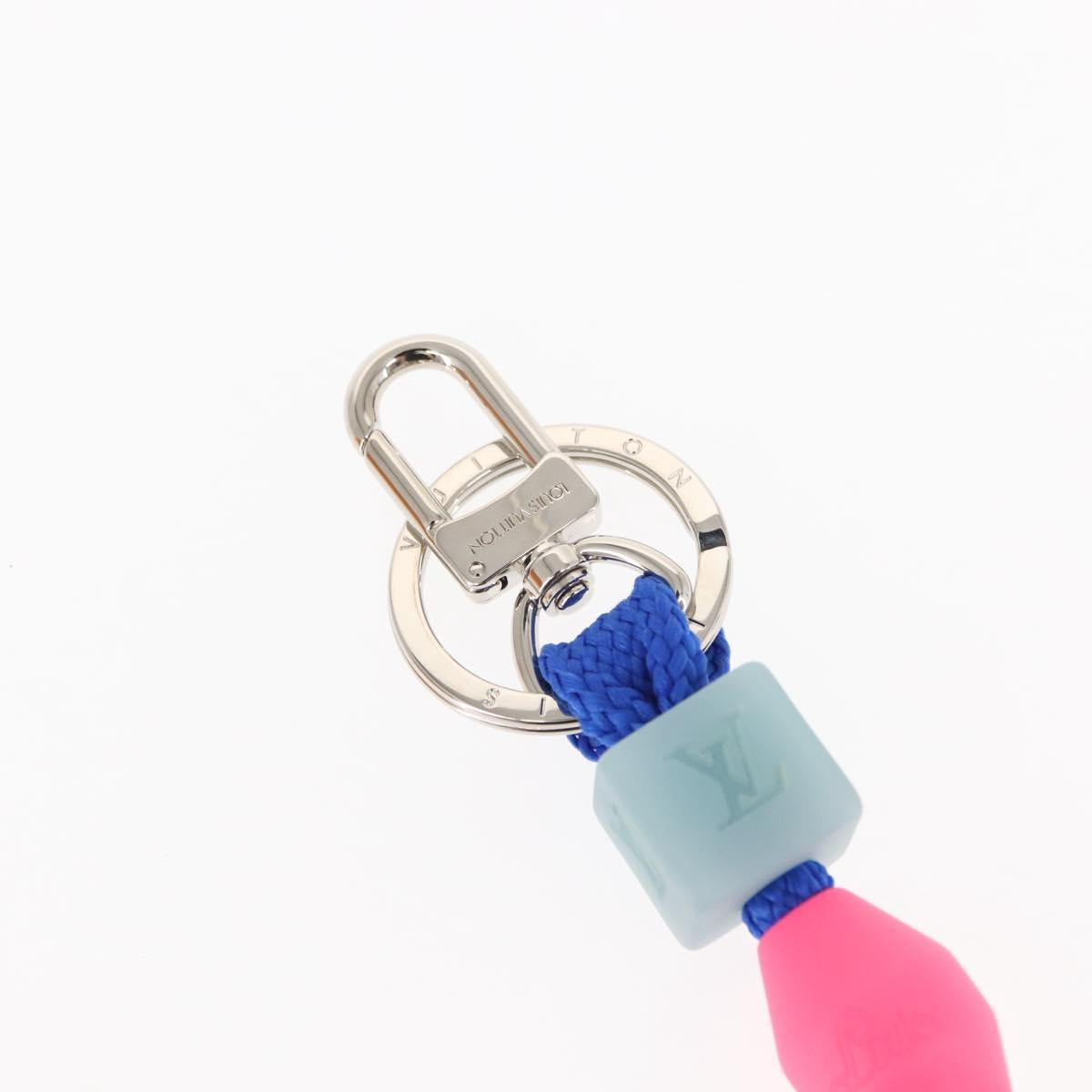LOUIS VUITTON Porte Cles LV Play Key Holder rubber Blue Pink MP3458 Auth 146540